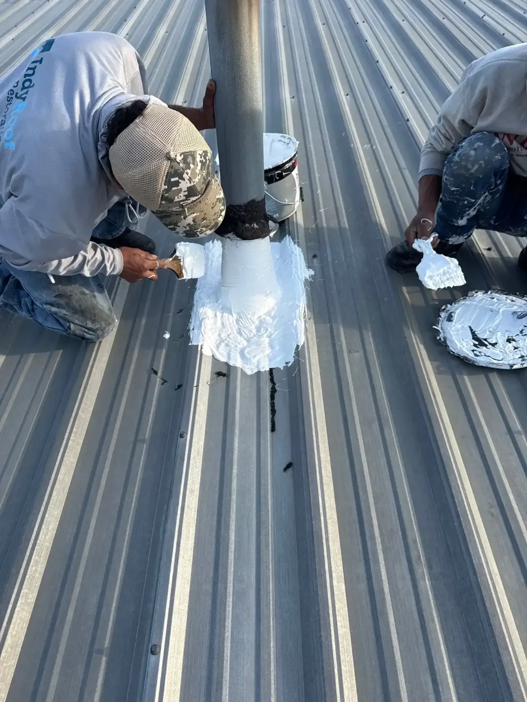 Tarping and dry-in on a Decatur commercial roof